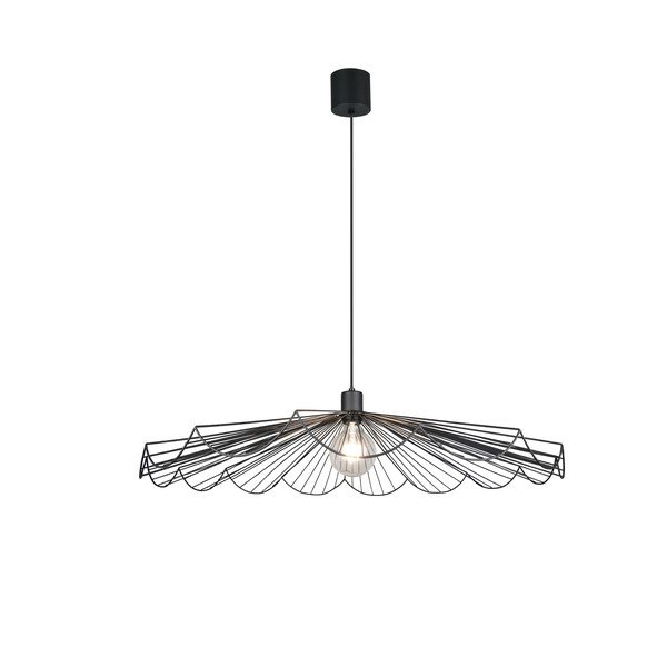Czarna metalowa lampa wisząca z metalowym kloszem ø 80 cm Margarita – Reality