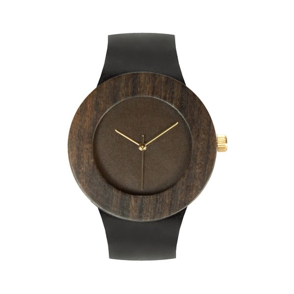 Drewniany zegarek Analog Watch Co. Leather & Blackwood