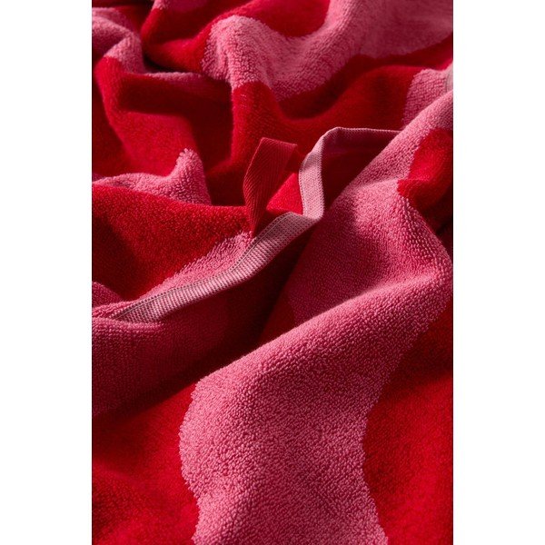 Czerwony/różowy bawełniany ręcznik kąpielowy 90x150 cm Waves – Jotex-image-4
