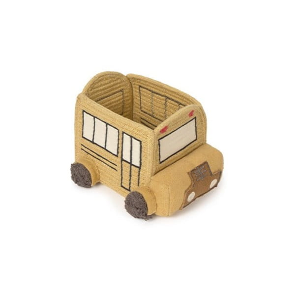 Tekstylny dziecięcy kosz na zabawki w kolorze ochry 22x19x15 cm School Bus – Lorena Canals