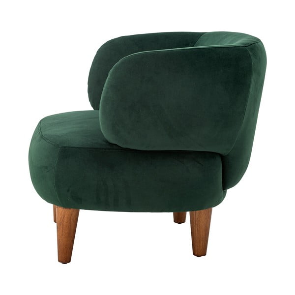 Ciemnozielony aksamitny fotel typu uszak Ruperta – Bloomingville-image-3