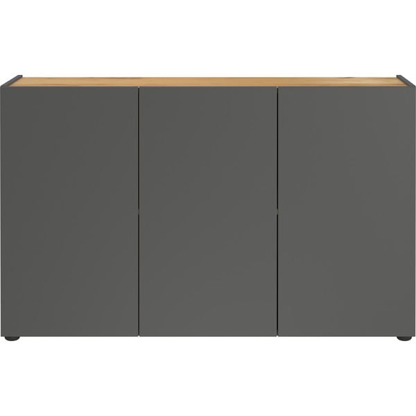 Antracytowa szafka w dekorze dębu 120x76x34 cm Adrano – Germania