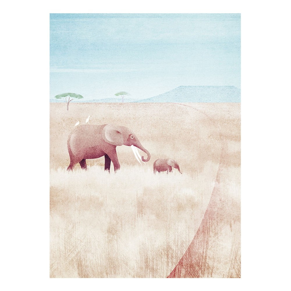 Plakat 30x40 cm Elephants – Travelposter