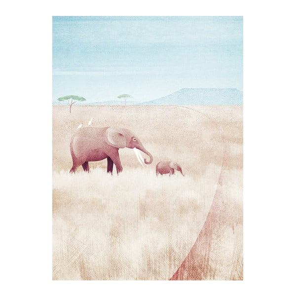 Plakat 30x40 cm Elephants – Travelposter