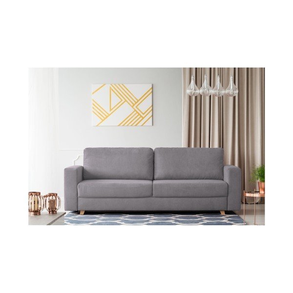 Jasnoszara rozkładana sofa 3-osobowa Kooko Home Soul-image-4