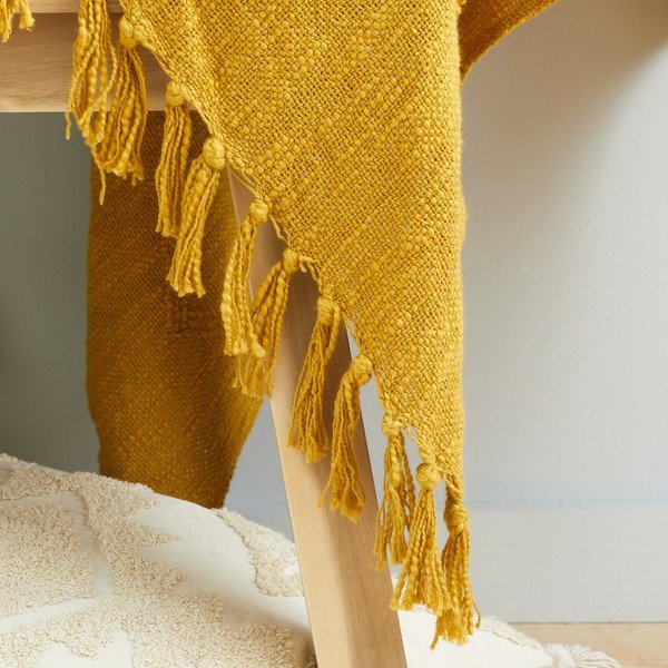 Żółty/pomarańczowy bawełniany koc 137x170 cm Kabeli – Pineapple Elephant-image-2