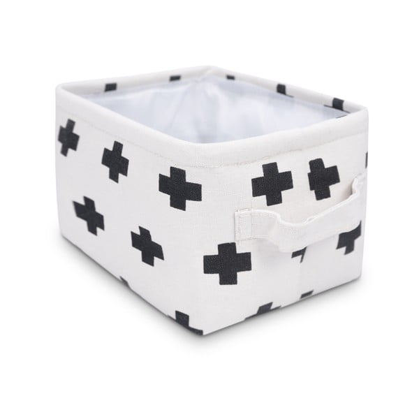 Czarno-biały kosz do przechowywania KICOTI Cross, 20x16 cm-image-1