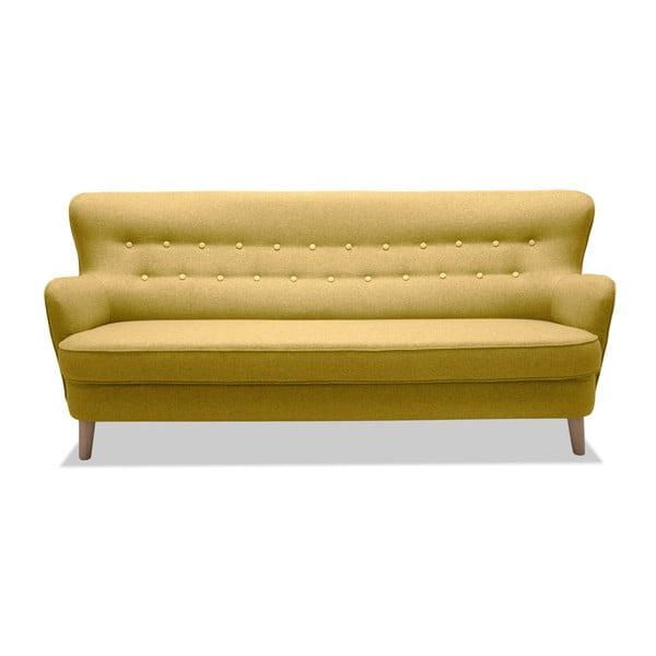 Żółta sofa 3-osobowa Vivonita Eden