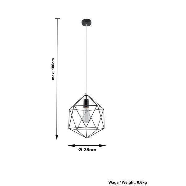 Czarna lampa wisząca Sollux Donato-image-4
