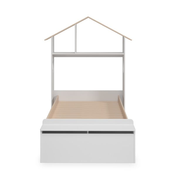 Białe łóżko dziecięce w dekorze sosny w kształcie domku ze schowkiem 90x190 cm Odessa – Marckeric-image-4