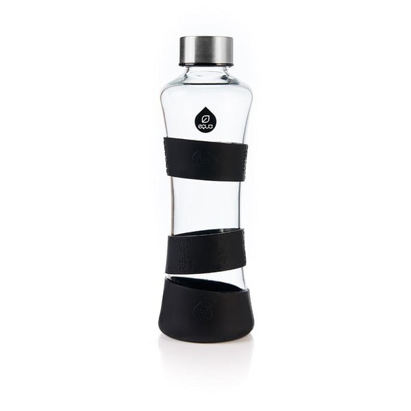 Butelka na wodę z borokrzemowego szkła Equa Black Edition, 550 ml