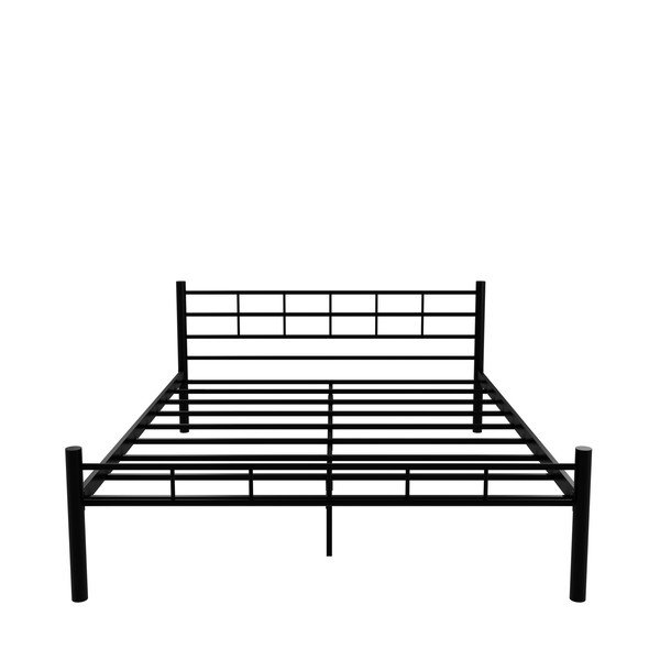 Czarne metalowe łóżko dwuosobowe ze stelażem 160x200 cm K70 – Kalune Design-image-2