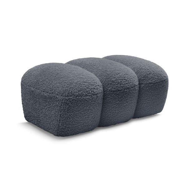 Ciemnoszary podnóżek z materiału bouclé Hippolyte – Bobochic Paris-image-3