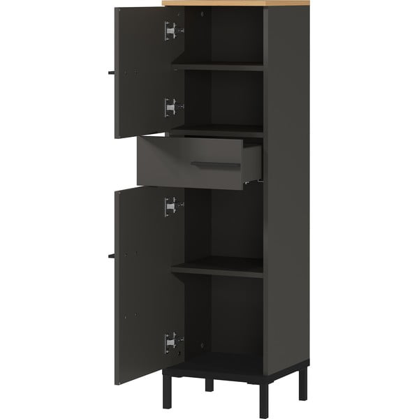 Ciemnoszara szafka łazienkowa w dekorze dębu 34x123 cm Yonkers – Germania-image-2