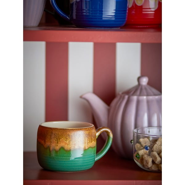 Zielono-brązowe kamionkowe kubki zestaw 4 szt. 400 ml Sheen – Bloomingville-image-2