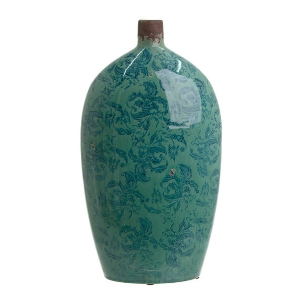 Szmaragdowy wazon ceramiczny InArt Antique, wys. 44 cm