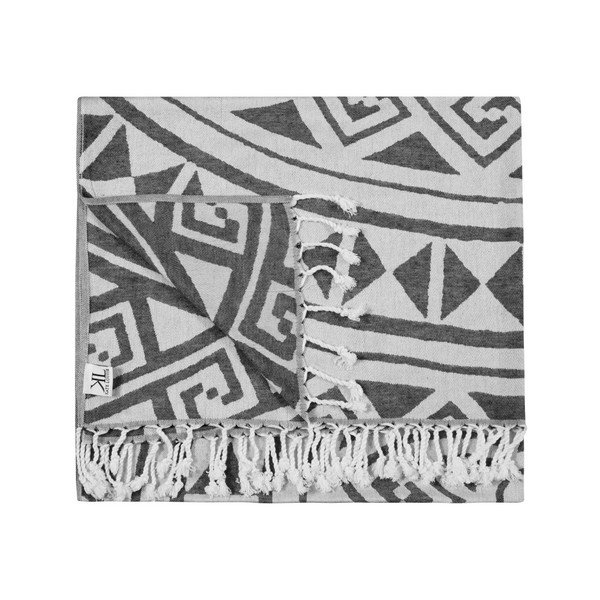 Czarny ręcznik hammam Kate Louise Mirabelle, 165x100 cm-image-3