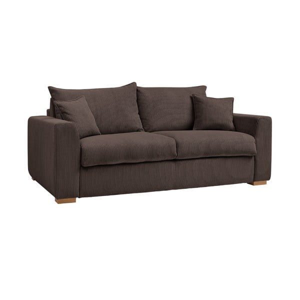 Brązowa sztruksowa rozkładana sofa 225 cm Augustin – Bobochic Paris-image-3