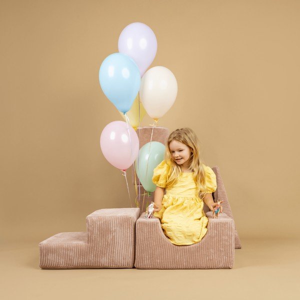 Sztruksowy piankowy plac zabaw 5 szt. w kolorze khaki wysokość 30 cm 250x45 cm Montessori – Meowbaby-image-1