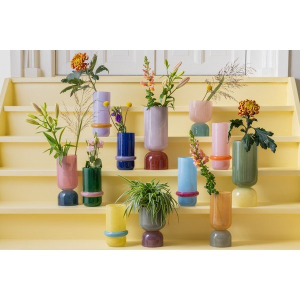 Jasnoniebieski szklany wazon (wysokość 28 cm) Animado Anillo – PT LIVING-image-2