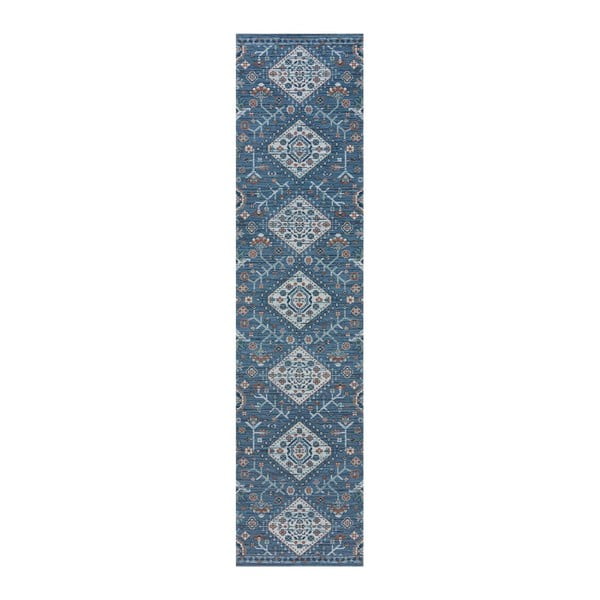 Niebieski chodnik odpowiedni do prania Flair Rugs MATCH Chloe Traditional, 57x230 cm