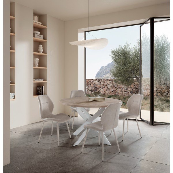 Kremowe tapicerowane krzesła zestaw 4 szt. Ansu – Marckeric-image-1