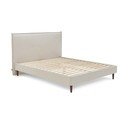 Beżowe tapicerowane łóżko dwuosobowe ze stelażem 160x200 cm Sary – Bobochic Paris