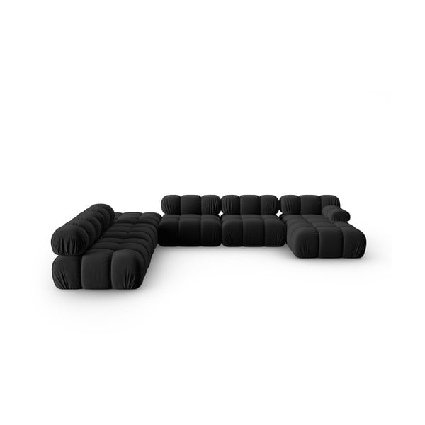 Czarna aksamitna sofa 379 cm Bellis – Micadoni Home