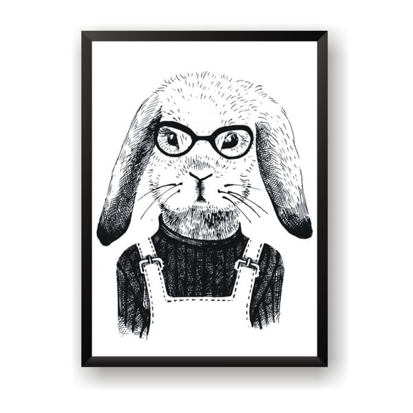 Plakat Nord & Co Hipster Rabbit, 21x29 cm