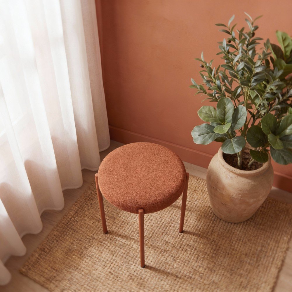 Metalowy stołek w kolorze terakoty Pelican – Unique Furniture (zdjęcie 6)