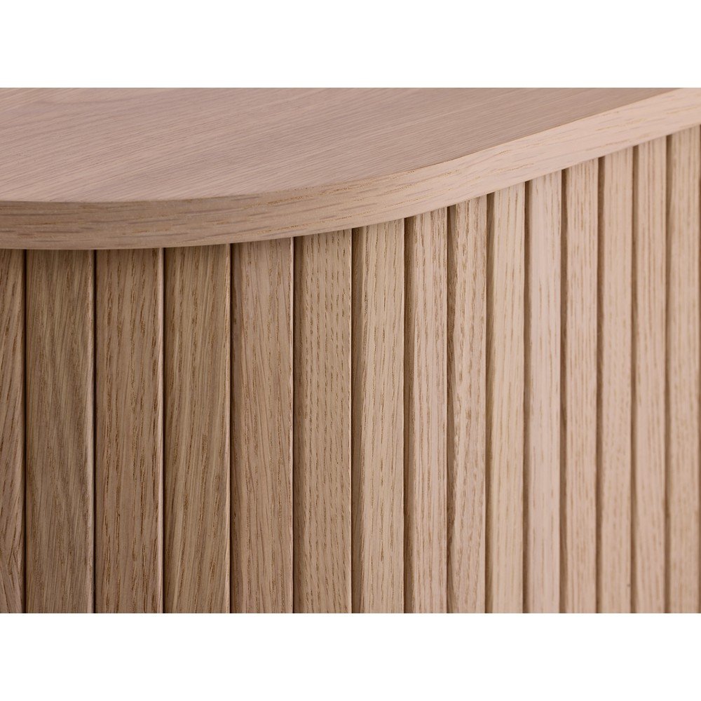 Szafka w dekorze dębu z drzwiami przesuwnymi w jasnym naturalnym kolorze 100x118x40 cm Meta – Unique Furniture (zdjęcie 8)