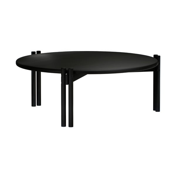 Czarny okrągły stolik z litego drewna sosnowego ø 80 cm Sticks – Karup Design-image-3