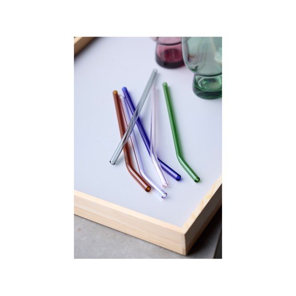 Szklane słomki ze szczoteczką w komplecie zestaw 4 szt. – Lyngby Glas-image-2