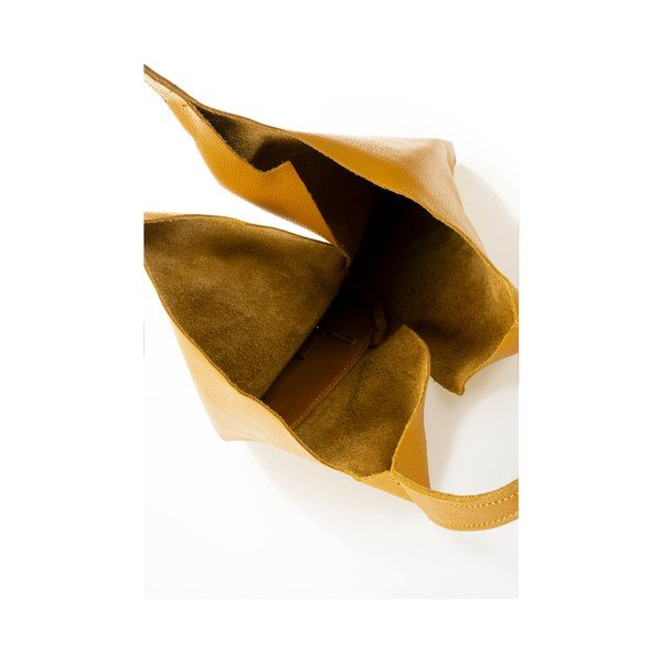 Żółta skórzana torebka Giulia Massari Silvia-image-3