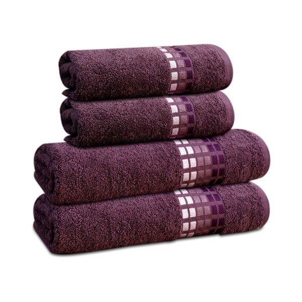 Ciemnofioletowy bawełniany ręcznik 50x100 cm Darwin – My House-image-2