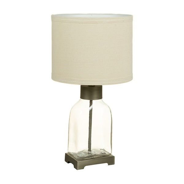 Biała lampa stołowa z kryształową podstawą Santiago Pons Laji
