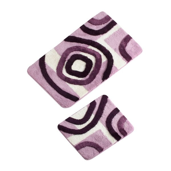 Zestaw 2 fioletowych dywaników łazienkowych Verge Bath Mat Mismo