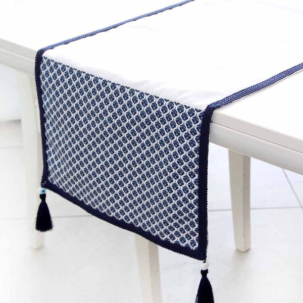 Bieżnik na stół Mode, 35x140 cm, niebieski wzorek