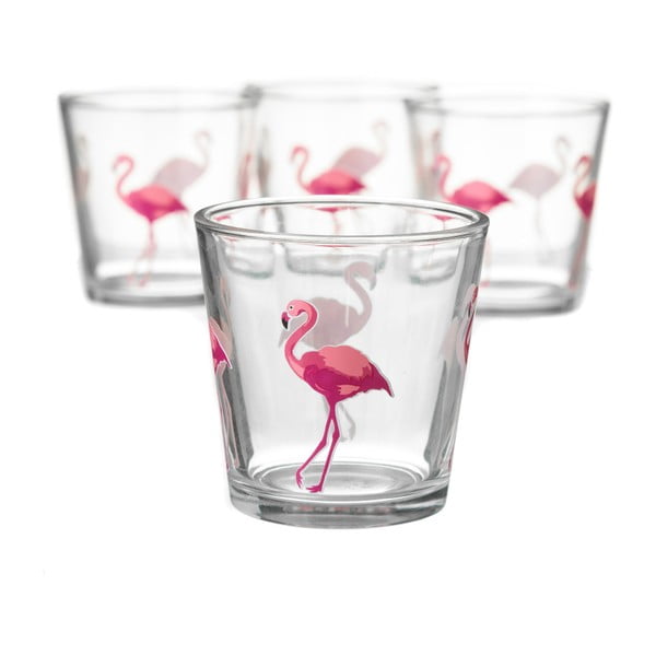 Zestaw 4 szklanek Unimasa Flamingo, 220 ml