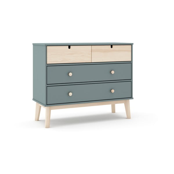 Szarozielona komoda dziecięca 100x81x40 cm Estefania – Marckeric-image-2