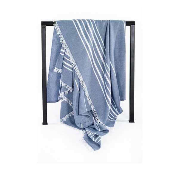 Niebieski bawełniany koc 150x200 cm Solene – Tiseco Home Studio-image-3