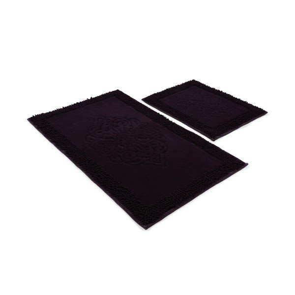 Ciemnofioletowe dywaniki łazienkowe zestaw 2 szt. 100x60 cm Piante – Foutastic-image-2