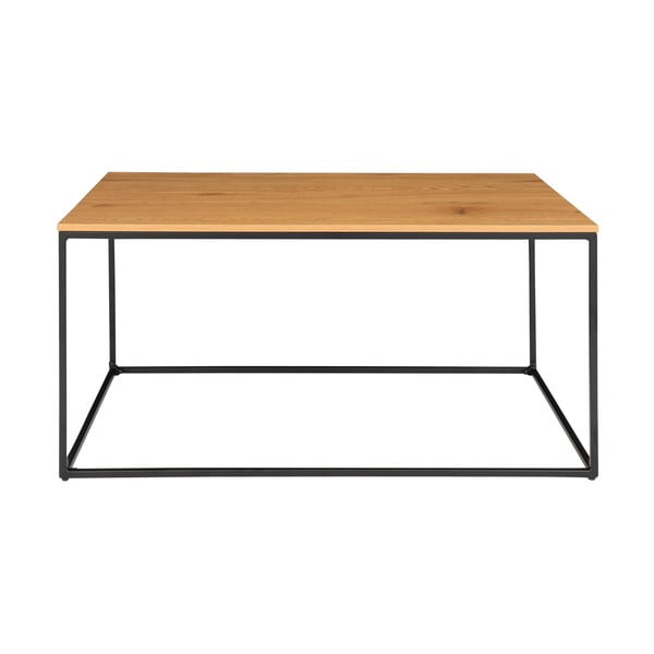 Stolik z czarną metalową konstrukcją i blatem w dekorze dębu House Nordic Vita, 90x60 cm-image-1