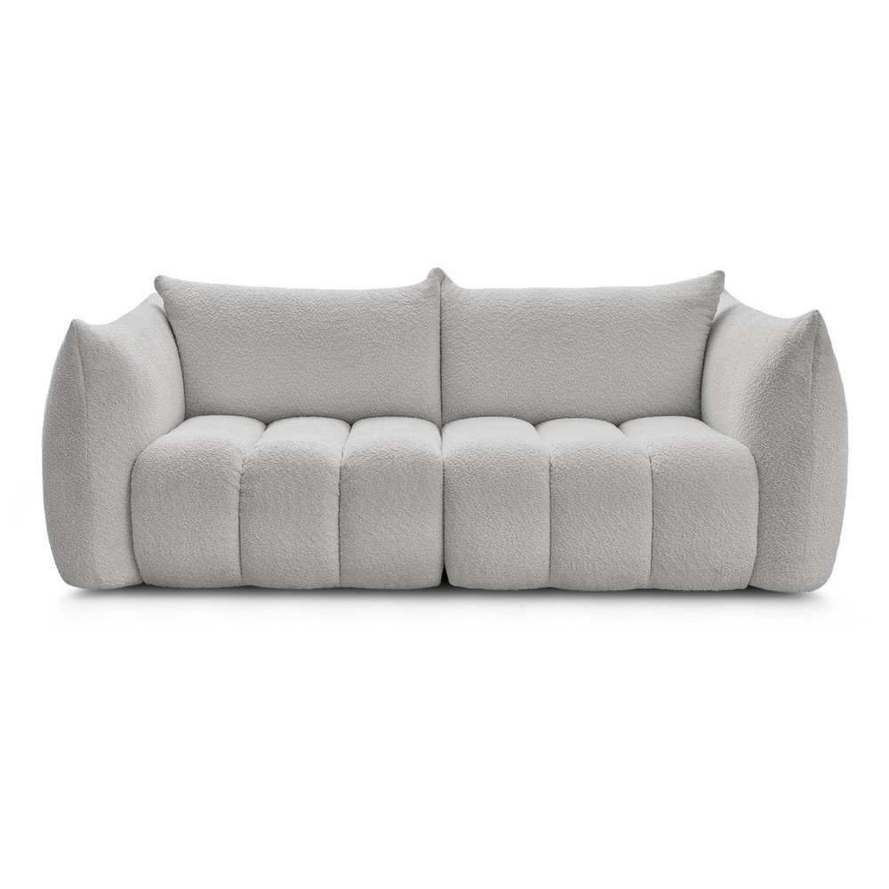 Jasnoszara sofa z materiału bouclé 234 cm Azra – Bobochic Paris