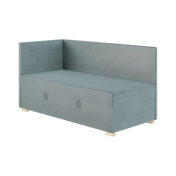 Niebieskie narożne łóżko dziecięce ze schowkiem i materacem 90x200 cm Flexi – Ghado-image-3