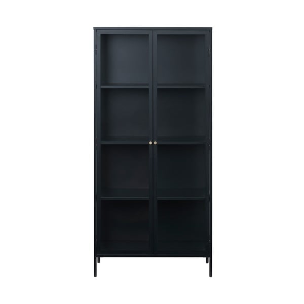 Czarna metalowa witryna 90x190 cm Carmel – Unique Furniture