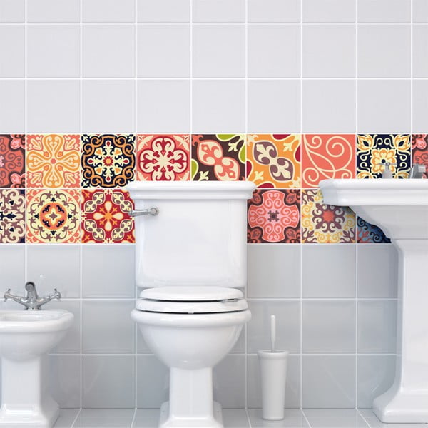 Zestaw 30 naklejek ściennych Ambiance Cement Tiles La Valette, 10x10 cm-image-1