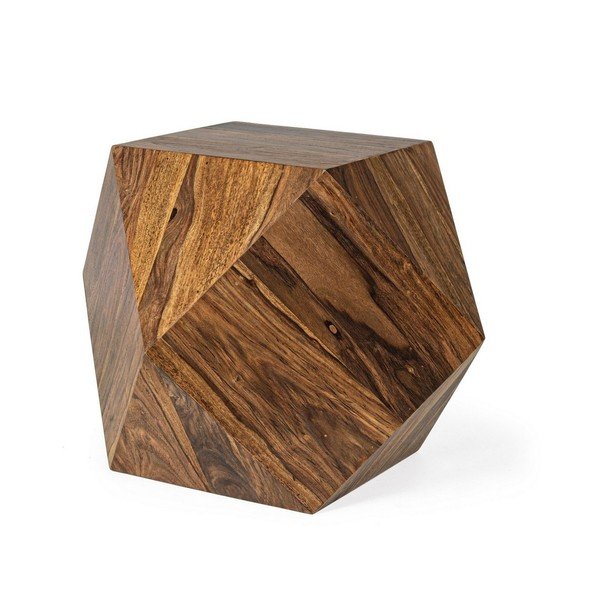 Stolik z litego drewna sheesham w ciemnym naturalnym kolorze 42x42 cm Egypt – Bizzotto