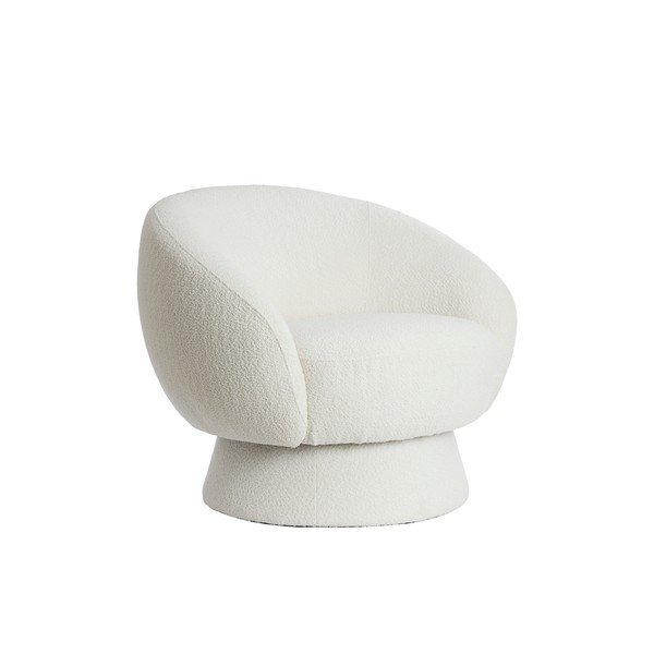 Kremowy fotel z materiału bouclé Avoria – Light & Living