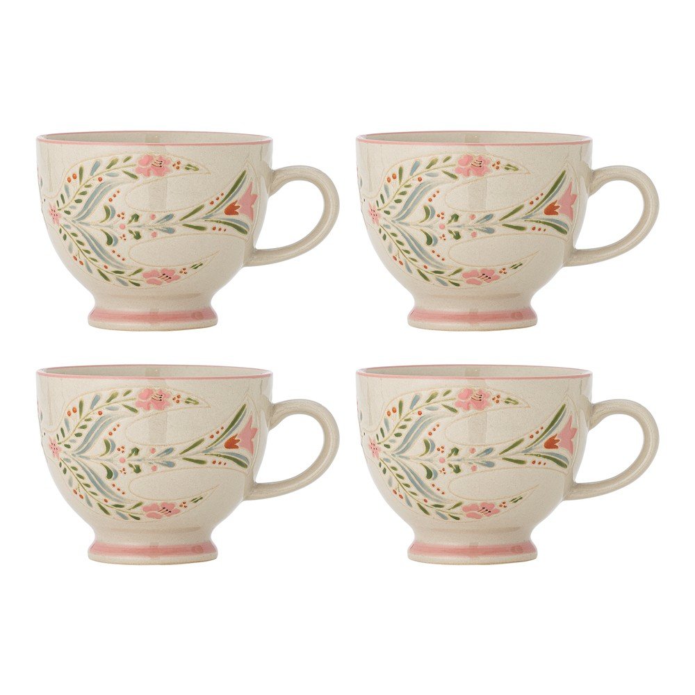 Białe kubki ceramiczne zestaw 4 szt. 400 ml Rosalynde – Bloomingville